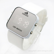 LED light silicone mirror watches